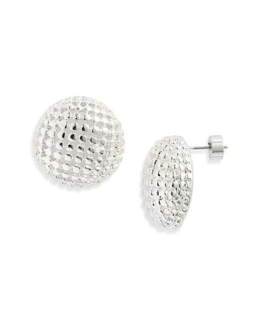 Nordstrom Metallic Mesh Button Stud Earrings