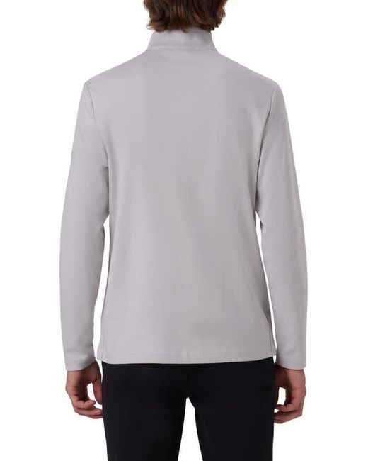 Bugatchi Gray Quarter Zip Knit Pullover for men