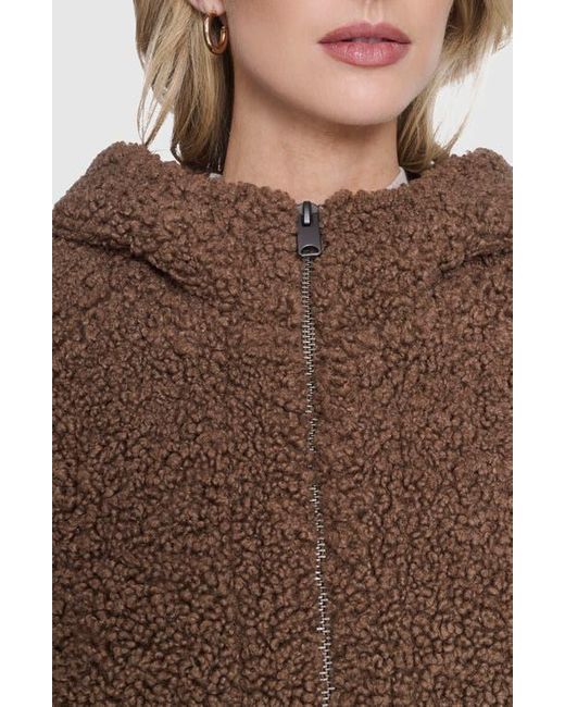 Andrew Marc Brown Seneca Faux Shearling Hooded Jacket