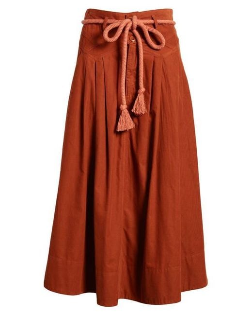 The Great Red The Field Cotton Corduroy Midi Skirt