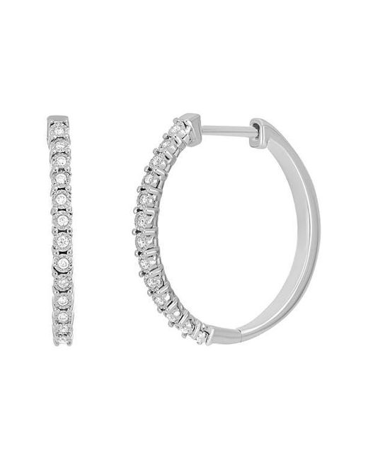CARRIERE JEWELRY White Diamond Hoop Earrings