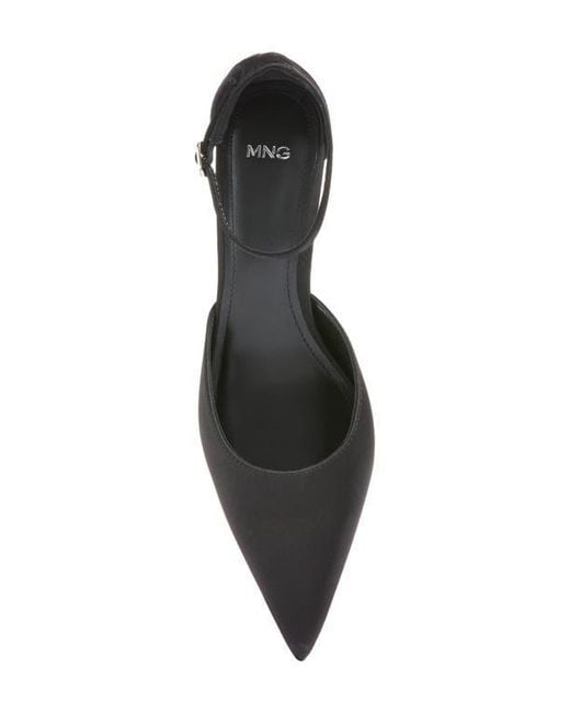 Mango Black Satin Court Pump