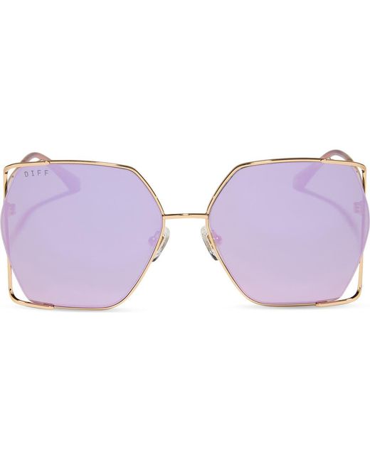 DIFF Purple Donna Iv 61Mm Gradient Square Sunglasses