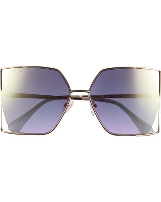 DIFF Purple Dawn 61Mm Square Sunglasses for men