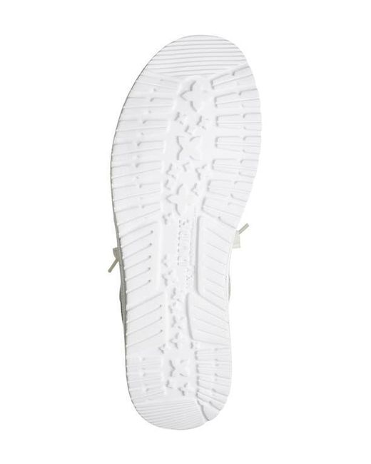 HeyDude White Wally Stretch Lace-Up Shoe for men