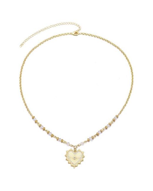 Adornia Metallic Cubic Zirconia Heart Pendant Necklace