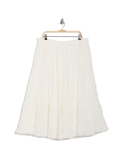 Max Studio White Textured Maxi Skirt