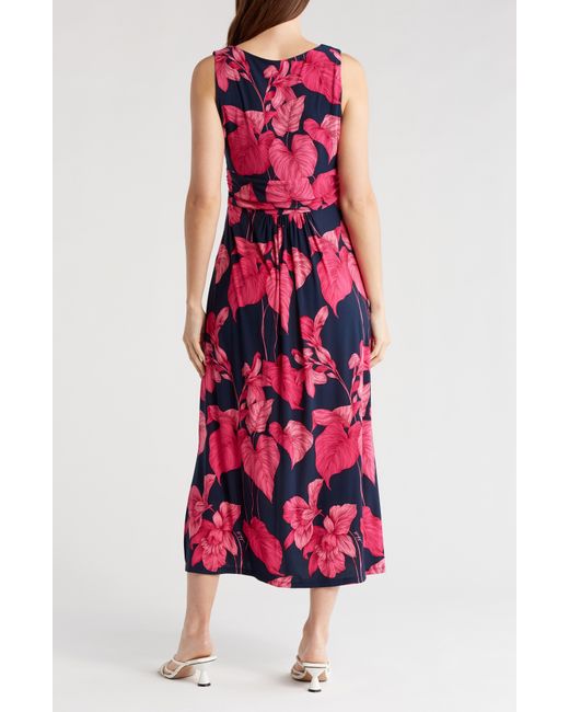 Tommy Hilfiger Red Island Orchid Jersey Maxi Dress