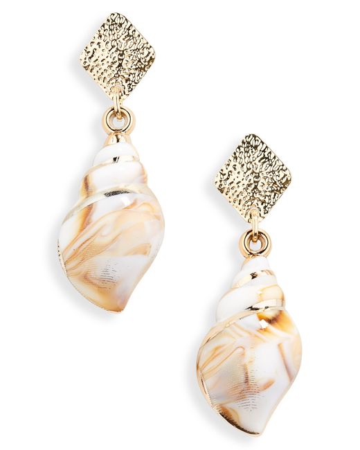Tasha Metallic Sea Shell Drop Earrings