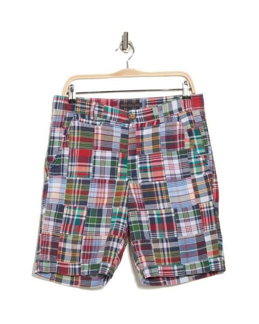Vintage 1946 Red Acid Wash Patchwork Madras Plaid Shorts for men