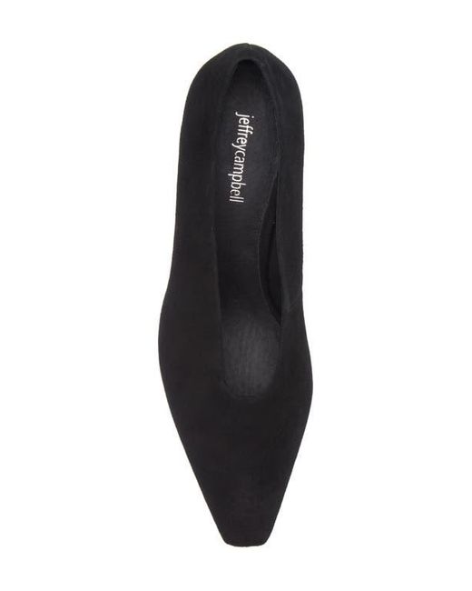 Jeffrey Campbell Black Hints-2 Suede Square Toe Pump