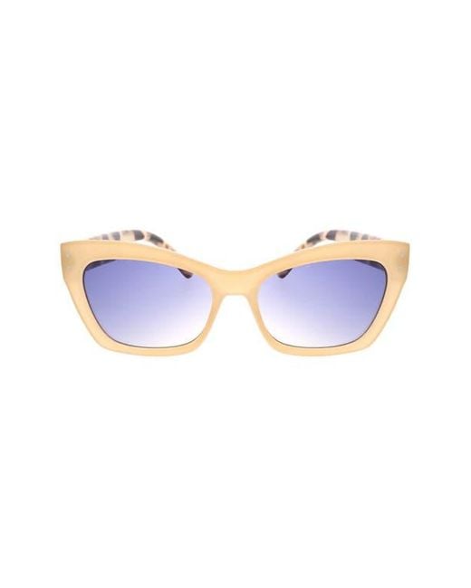 Roxy Blue Swept 55Mm Rectangular Sunglasses