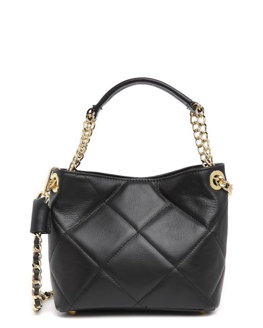 Giorgio Costa Quilted Leather Shoulder Bag In Black At Nordstrom Rack