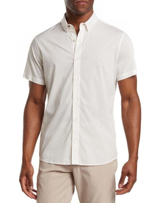 Travis Mathew White Marshal Short Sleeve Button-Up Shirt for men