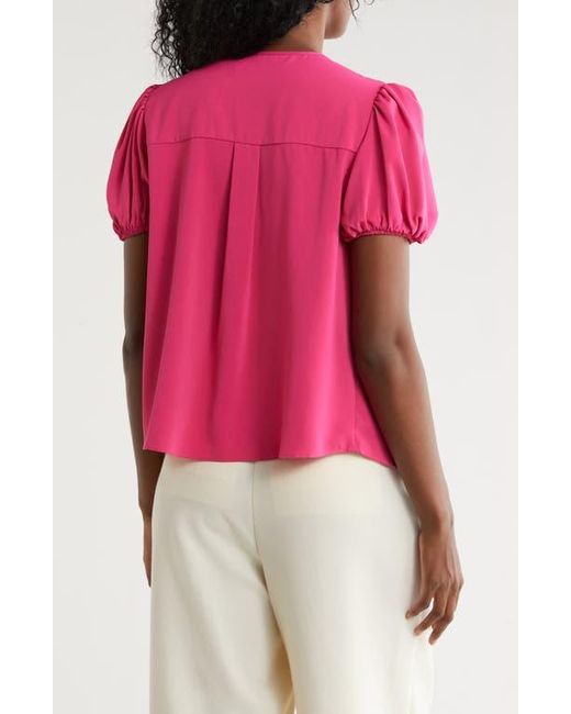 Nicole Miller Pink Round Neck Short Sleeve Top