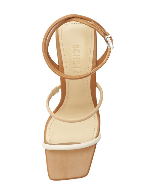 SCHUTZ SHOES Natural Nylla Ankle Strap Wedge Sandal