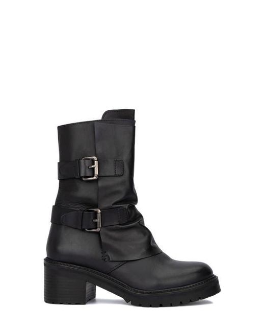 Vintage Foundry Black Margot Double Buckle Leather Boot