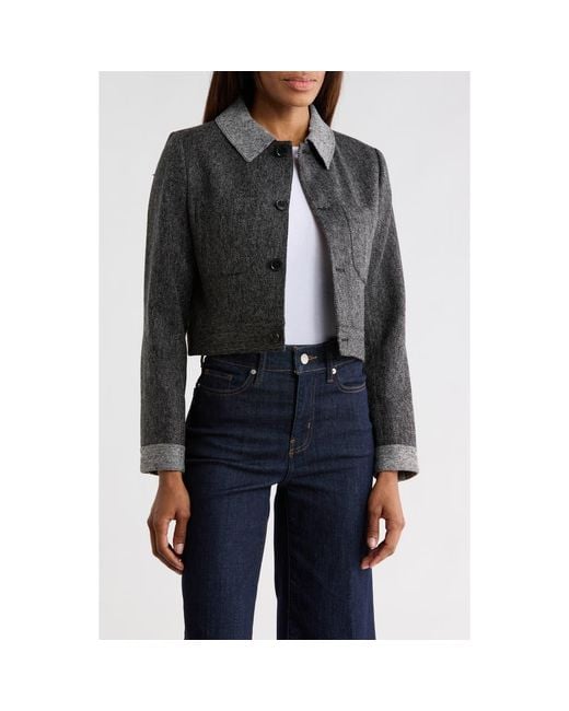FRAME Black Button Front Jacket