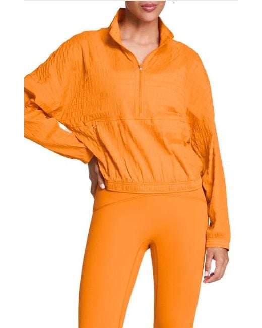 Spanx Orange Active Run Water Resistant Half-Zip Jacket