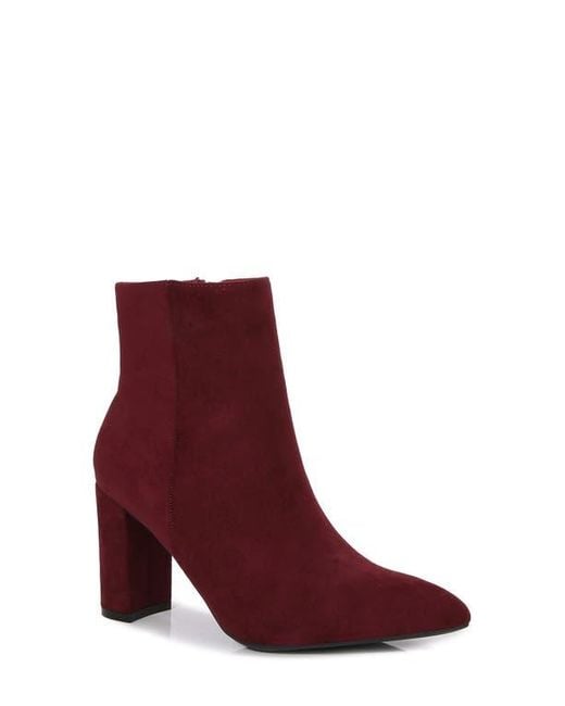 BERNESS Red Sara Block Heel Bootie