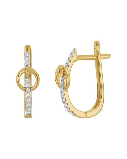 CARRIERE JEWELRY Metallic Diamond J-Huggie Hoop Earrings