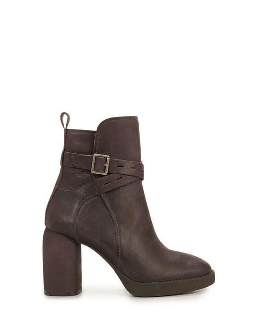 Lucky Brand Leather Block Heel Bootie in Brown Lyst