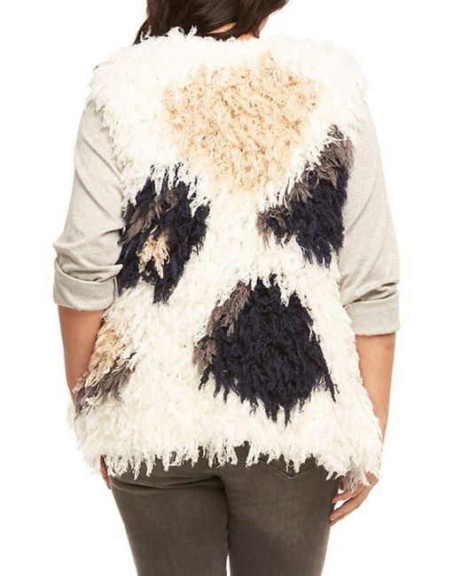 Tart Collections Natural Mave Spot Shaggy Faux Fur Vest