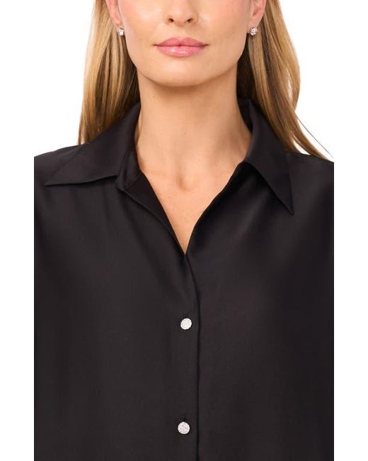 Halogen® Black Charmeuse Button-Up Shirt