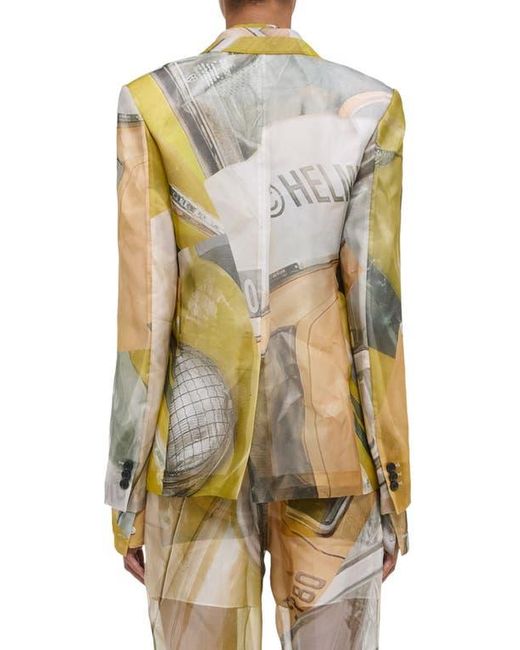 Helmut Lang Green Print Blazer