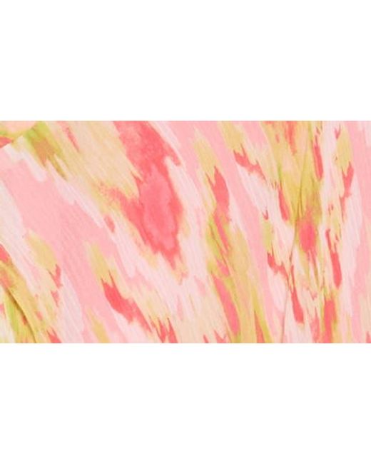 Ramy Brook Pink Anika Ruffle Chiffon Maxi Dress