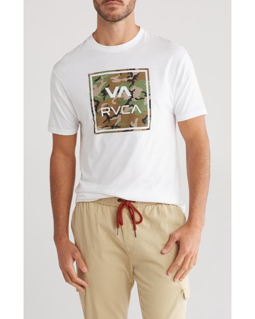 RVCA White Logo Cotton Graphic T-shirt for men