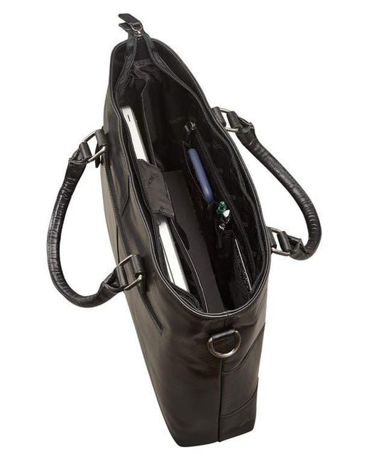 Mancini Black Buffalo Tote For 14" Laptop for men