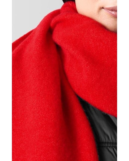 Eileen Fisher Red Rib Cashmere Blend Wrap