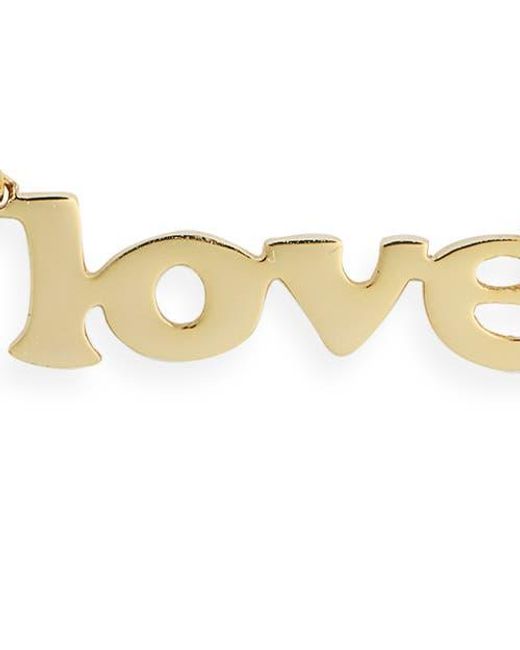 Leith Pink Block Love Script Necklace