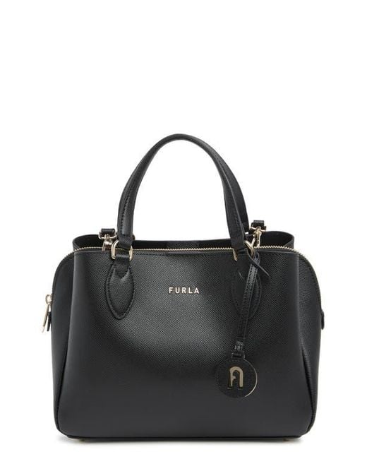 Furla Black Minerva Leather Satchel
