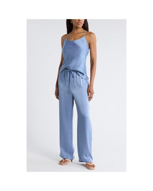 Leith Blue Satin Cami Top