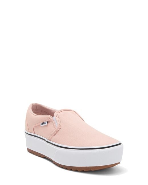 Vans Pink Asher Slip-on Platform Sneaker