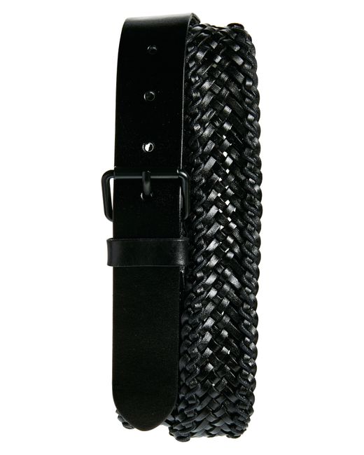 AllSaints Black Woven Leather Belt for men