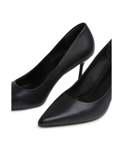 7 For All Mankind Black Leather Pointed Toe Pump
