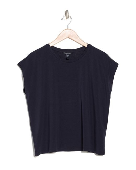 Eileen Fisher Blue Short Sleeve ® Lyocell T-shirt