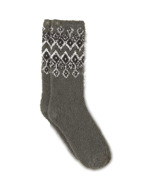 Barefoot Dreams Gray Cozychic Fair Isle Socks