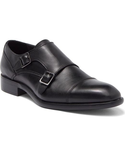 Vittorio Russo Black Roma Monk Strap Shoe for men