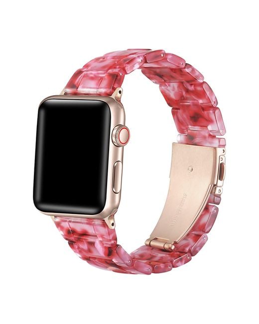 The Posh Tech Red Claire Resin 20mm Apple Watch® Bracelet Watchband for men