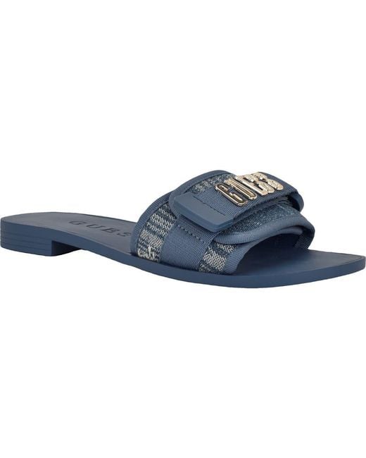 Guess Blue Elyze Slide Sandal