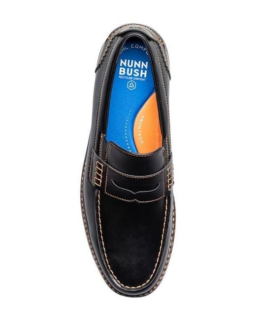 Nunn Bush Oslo Moc Toe Penny Loafer in Black for Men | Lyst
