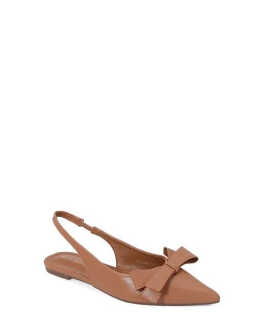 BERNESS Brown Cinnamon Bow Slingback Flat