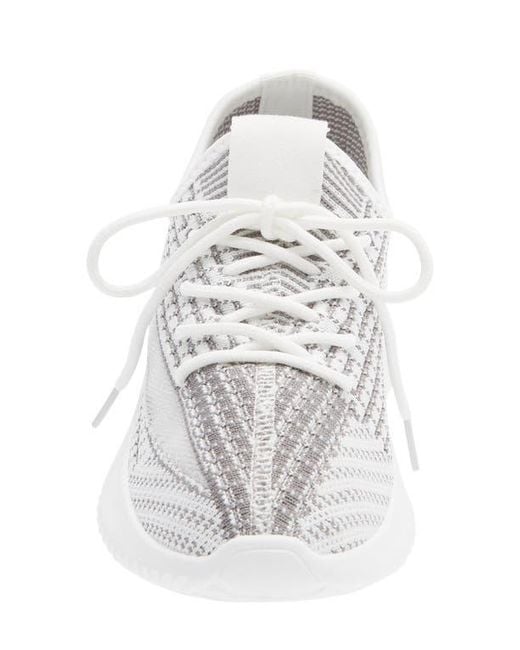 Tahari White Patterned Knit Sneaker