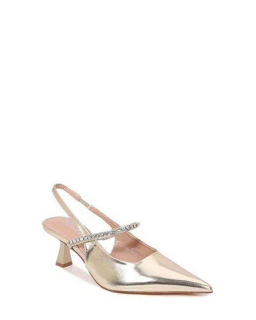 BERNESS Natural Camille Rhinestone Pointed Toe Slingback Pump