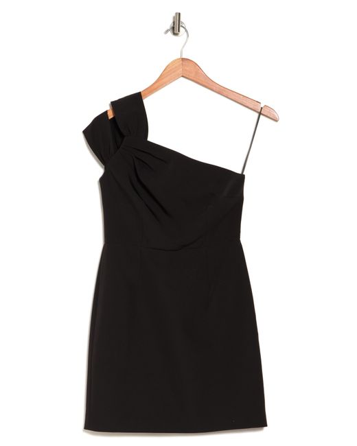 MILLY Black Peyton One-shoulder Dress