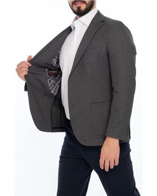 VELLAPAIS Gray Solid Sport Coat for men